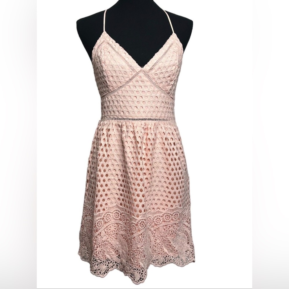 Abercrombie & Fitch Pink Crochet Spaghetti Strap Dress